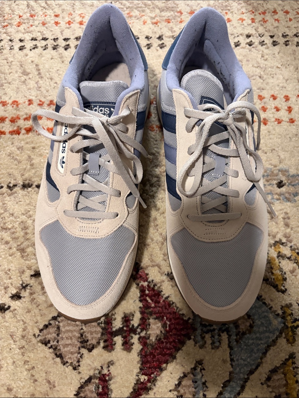 adidas Men’s Beige and Light Blue Lifestyle Sneakers